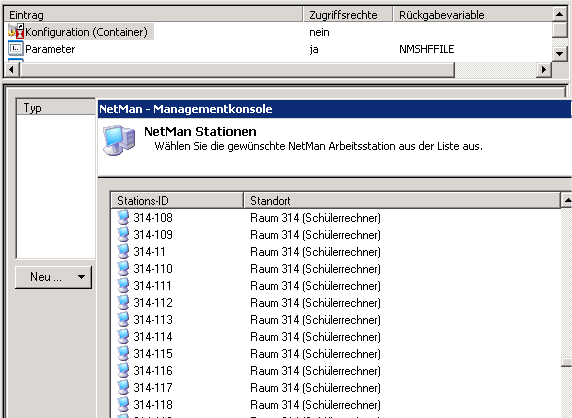 NetMan for Schools Basisreferenz NetMan Ressourcen NetMan Stationen Sind Stationen mit DNS-Namen eingetragen und kann der DNS-Name nicht ermittelt werden, wird ersatzweise die TCP/IP-Adresse oder,