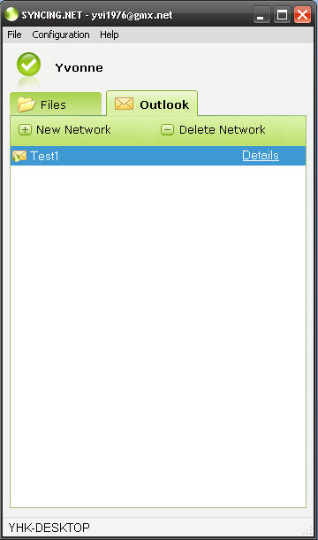 Using an Outlook network While a network is displayed in your list, all data (e.g. E-mails, Contacts, Tasks, etc.