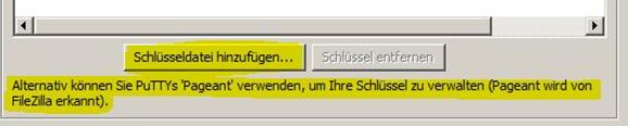 5.2 Automatisches Importieren mit PuTTY s Pageant Der Pageant (PuTTY authentication agent) ist ein SSH-Agent mit dem