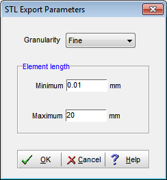 124 CFturbo 10 6.2.1.4.4.7 STL Einige Parameter sind über "Set parameters" verfügbar, um die Qualität/ Auflösung der STLGeometrie zu beeinflussen.