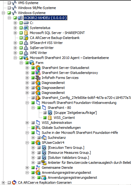 Durchführen einer Sicherung auf Datenbankebene in SharePoint Server 2010 2.