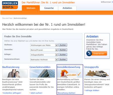 Immobilienbewertung bei Immobilienscout24 Immobilienscout24: 1997gegründet 500 Mitarbeiter 7 Mio.