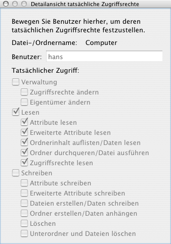 44 KAPITEL 5. DAS BERECHTIGUNGSKONZEPT IN MAC OS X Abbildung 5.