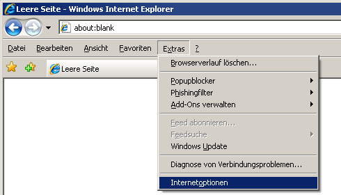 2.2 Export öffentlicher Schlüssel bei Nutzung des Microsoft Internet Explorers Hier beipielhaft für den Microsoft Internet Explorer aufgezeigt.