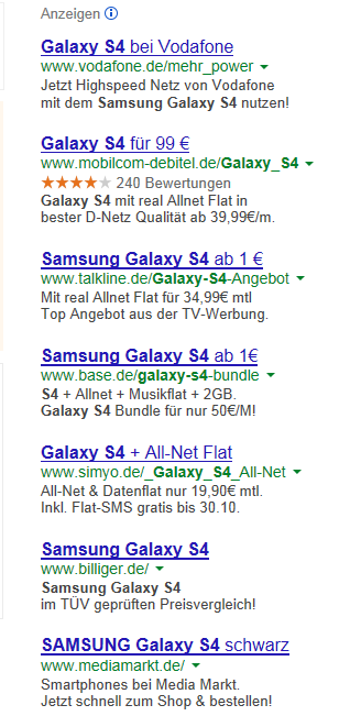 Keyword-Analyse Grundlagen Aufbau der Suchergebnisseite