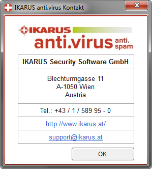 11 SUPPORT 11 Support Für Anfragen und Rücksprache mit IKARUS ist es hilfreich, detaillierte Informationen über die beim Benutzer installierte Version von IKARUS anti.