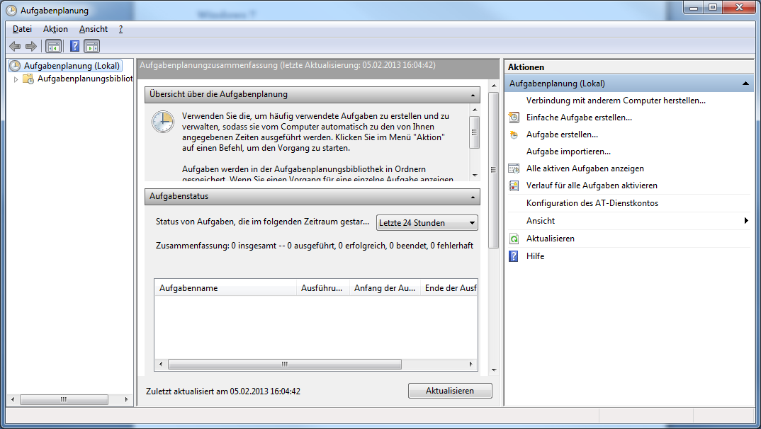 Datensicherung mit dem Taskmanager von Windows Für die Datensicherung benötigen Sie das Backup-Script BackupAndShrink.bat.