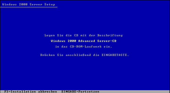 Wiederherstellung nach einem Systemausfall unter Windows 2000 3.