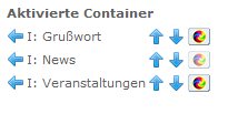 Redaktion Individuelle Farbeinstellungen für Container Standardmäßig werden die Farben für den Containerbereich über die Layoutbearbeitung gesteuert (siehe Kapitel 2.6).