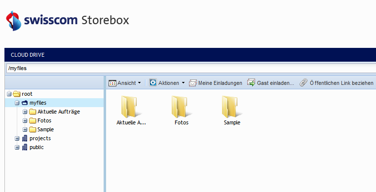 Storebox Invitation (3/3) 3 Sie verfügen Sie zusätzlich über die Möglichkeit, Dateien manuell zu teilen.