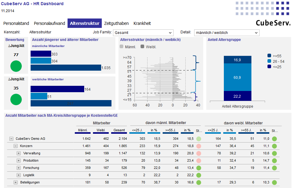 CubeServ HR-Analytics leicht gemacht HR Analytics Demo mit