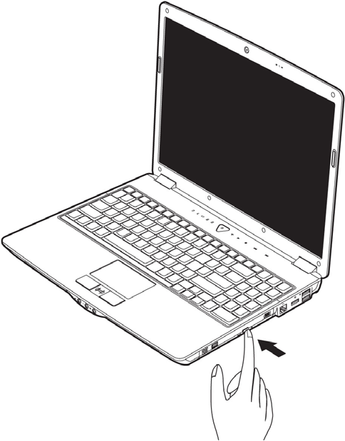Das optische Laufwerk Einlegen einer Disc Anders als bei optischen Laufwerken in einem Desktop-PC verwendet das Notebook eine Halterung zum Arretieren der Disc.