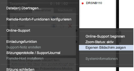 des Kunden-PCs. So stehen Ihnen mit einem Mausklick verschiedene Funktionen des Kunden-PCs zur Verfügung, u.a. Systemsteuerung, Taskmanager.