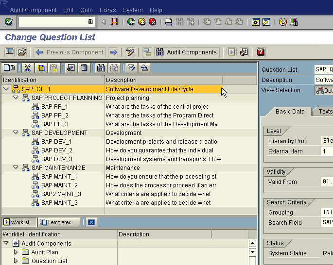 XML-Bildschirm Kopierfunktion mit Fragenlisten XML SAP