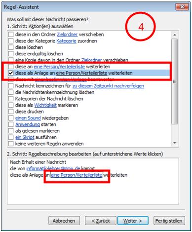 Microsoft Outlook Seite 10 E-Mail Regeln erstellen- Weiterleitung Mit dieser Regel