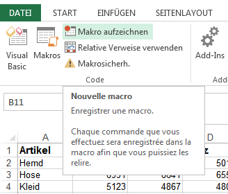 Makros - Arbeitsabläufe automatisieren In Excel besteht die Möglichkeit, Routinearbeitsabläufe mit ständig wiederkehrenden Befehlsabläufen aufzuzeichnen und später bei Bedarf aufzurufen.
