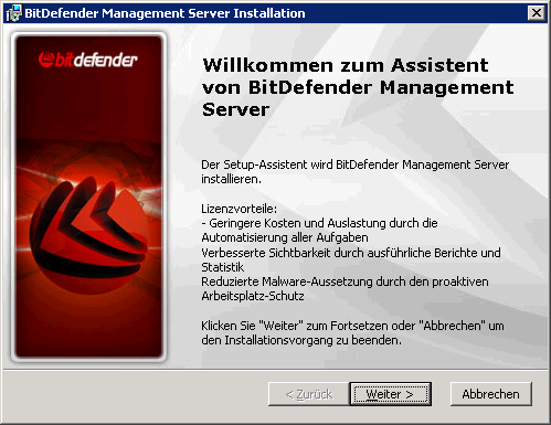 eine bestehende Datenbank verwenden, um die von BitDefender Management Server benötigten Daten zu verwalten.
