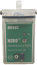 HOBO Pendant Temperatur-/Lichtdaten- Logger (UA-002-xx) Handbuch Der HOBO Pendant Temperatur-/Lichtdaten-Logger ist ein wasserdichter 2-Kanal-Logger mit 10-Bit-Auflösung, der ca.