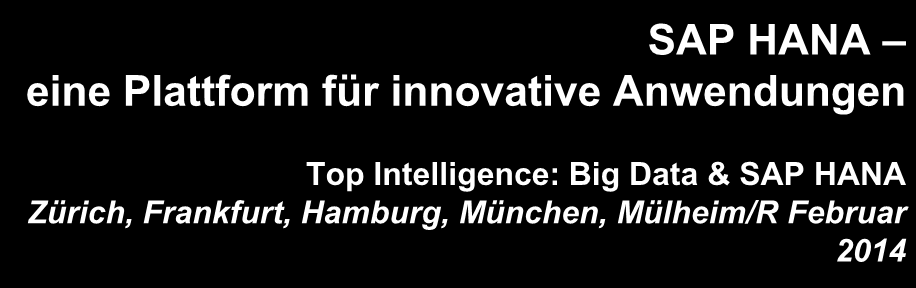 SAP HANA eine Plattform für innovative Anwendungen