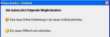 3. Schritt Konto/Konten einrichten Wählen Sie das Menü Konten und dann Neues Konto.