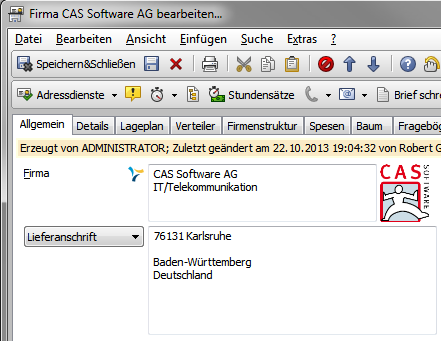 CAS Produkte x5.1.5 Software-Update x5.0.4 Jede Aktualisierung durch den Dienst wird im Register Journal mit dem Benutzer Unternehmensverzeichnis protokolliert 10.7.