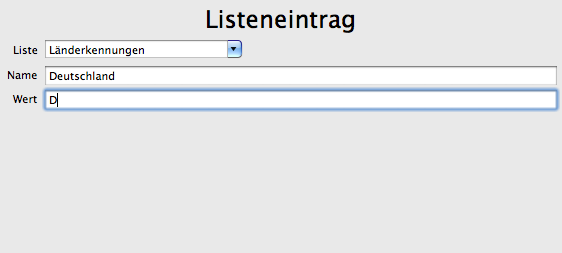 Das Programm Editor Listeneintrag Erstellt oder ändert einen Eintrag einer Liste. Liste Liste, in die der Listeneintrag einsortiert wird.