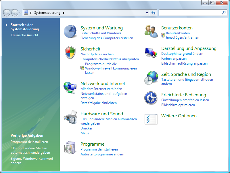 Wenn Sie die Software bereits installiert haben 4. Deinstallieren der Software Für Windows 7/Windows Vista 1. Wählen Sie aus dem [Start] Menü [Systemsteuerung] [Programme]. 2.