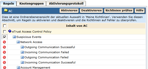 Ändern von CA Audit-Richtlinien zum Senden von Ereignissen an CA Enterprise Log Manager Ü\_rprü`_n un^ Aktcvc_r_n ^_r a_än^_rt_n Rc]btlcnc_ Nachdem Sie eine bestehende Richtlinie geändert und eine