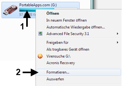 Datenträger erneut formatieren Das Formatieren eines benutzten Datenträgers dient zum Bereinigen, zum Auffrischen desselben, zum Vernichten aller gespeicherten Dateien.