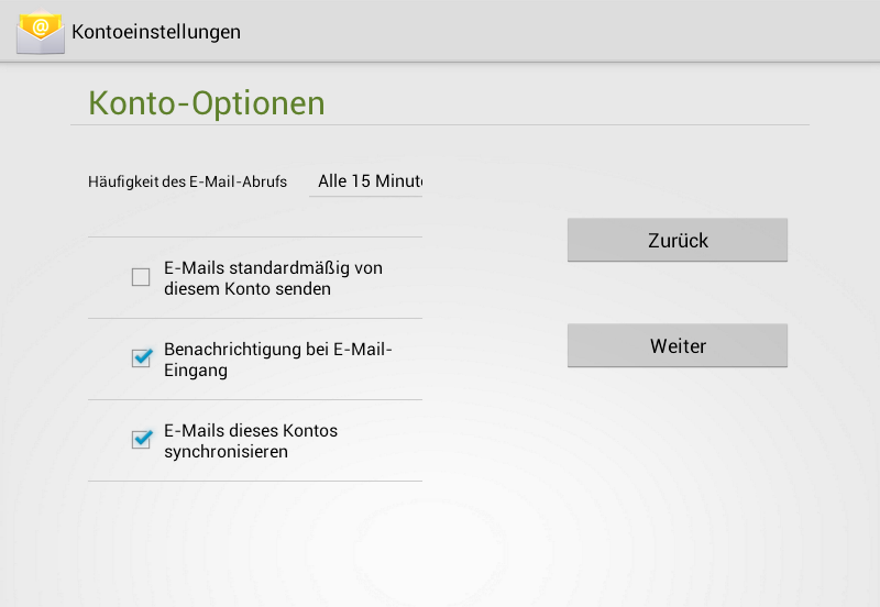 4 Geben Sie anschließend die Daten für den ausgehenden Mail-Server ein und klicken Sie wieder auf Weiter.