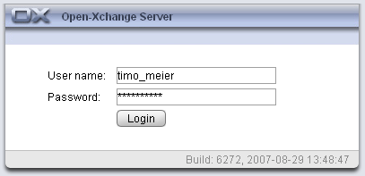Kapitel 1. Die Startseite des Open-Xchange Server Nach erfolgreicher Anmeldung sehen Sie die Startseite des Open-Xchange Server.