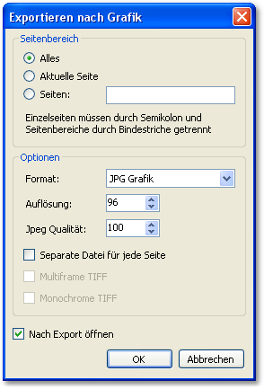 PNG JPG GIF TIFF Windows Metafile (EMF,WMF) Exportmethode: Zeichnung.