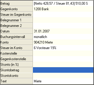 Finanzbuchhaltung wird und wie die Zuordnung des Kontos oder Gegenkontos erfolgt.