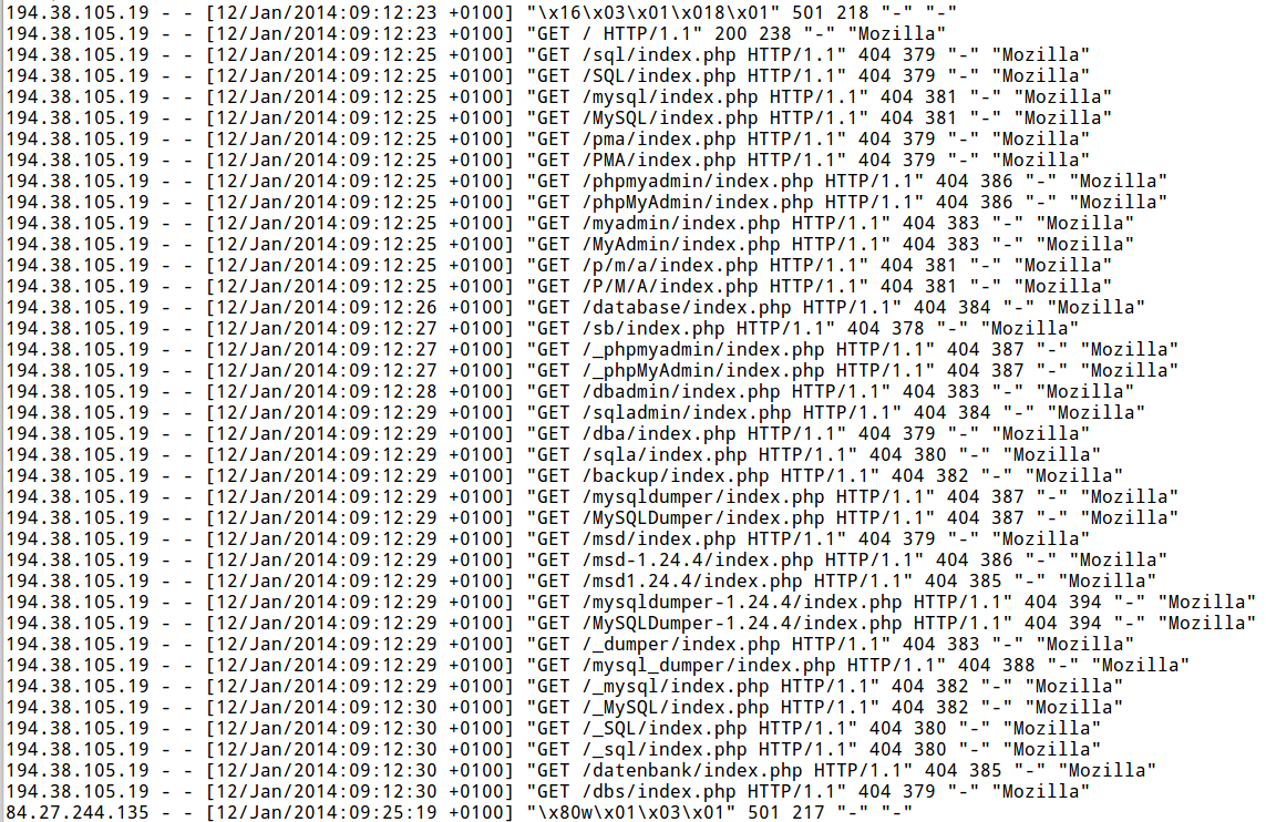 Typisches Logfile: