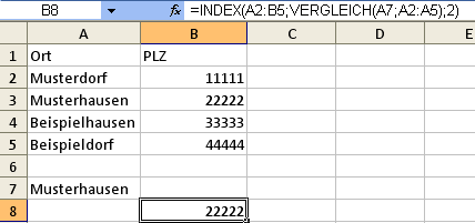 73 INDEX Syntax:1(Matrix;Zeile;Spalte) Syntax:2:Bezug;Zeile;Spalte*;Bereich*keine Pflicht-Angabe Gibt einen Wert oder den Bezug zu einem Wert aus einer Tabelle oder einem Bereich zurück.