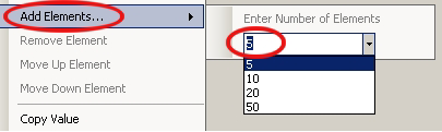 82 Beispielkonfiguration WAGO-Software 759 Tipp: Um mehrere Einträge gleichzeitig zu erstellen, klicken Sie auf Add Elements und wählen in der Anzeige die Anzahl gewünschter neuer Element aus.