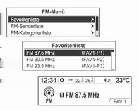 Radio 121 Die Taste AS 1-2 länger drücken, um die Sender mit gutem Empfang auf der Seite für die automatische Speicherung für diese Taste zu speichern.
