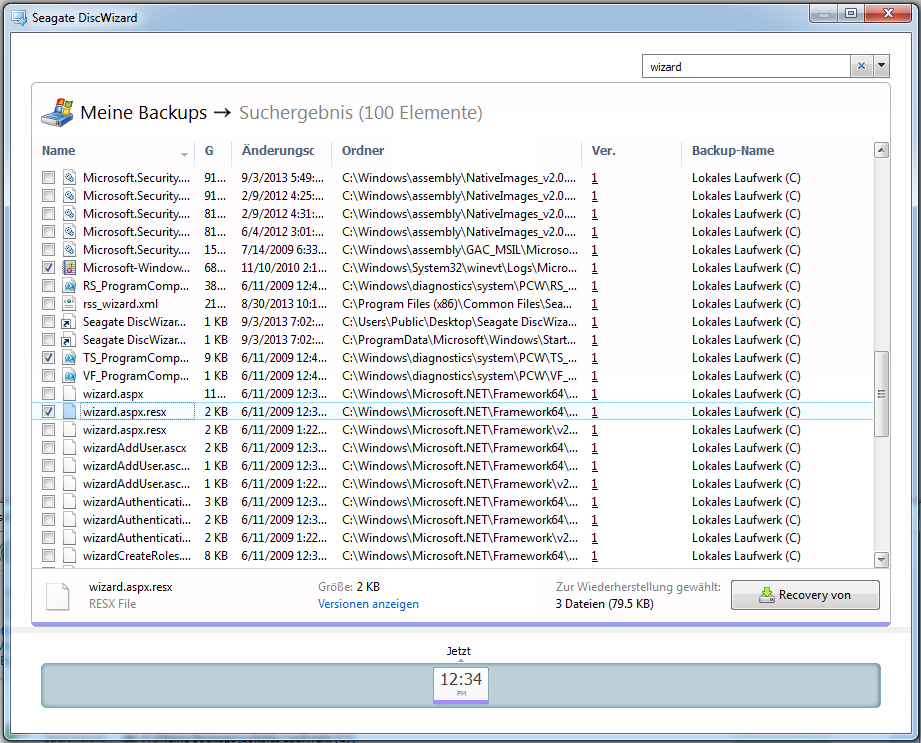 5.7 In Backups und ihren Inhalten suchen Themen Suche... 83 Windows Search mit Seagate DiscWizard verwenden... 84 5.7.1 Suche Zusätzlich zur Möglichkeit, Backups zu durchsuchen, bietet Seagate DiscWizard auch eine Suche nach Dateien innerhalb von Backups.