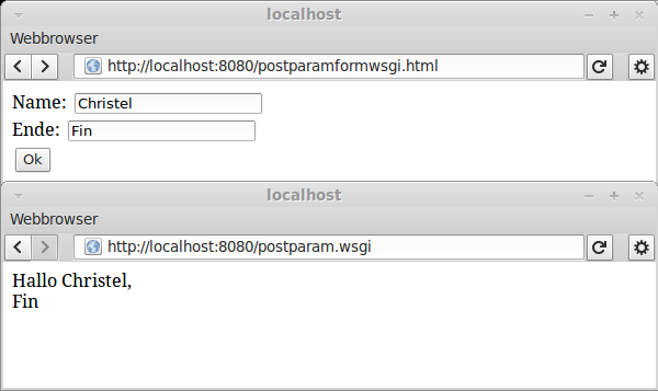 Proprietäre Integration Proprietäre Integration URL auf WSGI-Skript abbilden Abbildung bei CGI/WSGI Konfiguration Web-Server Meist automatische Assoziation von Skriptname im Pfad auf Skript
