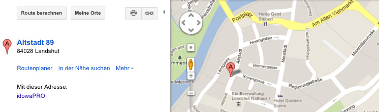 4. Die Module - Ihre Bausteine zur Contentpflege 4.7 Anfahrtskarte (googlemap) Mit dem Reiter googlemap Code einfügen 