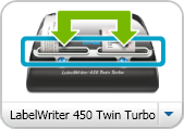 Festlegen der Druckqualität Wenn Sie einen LabelWriter Twin Turbo-Drucker mit Ihrem Computer verbunden haben, wird jede Etikettenrolle in der Druckerliste als separater Drucker aufgeführt.