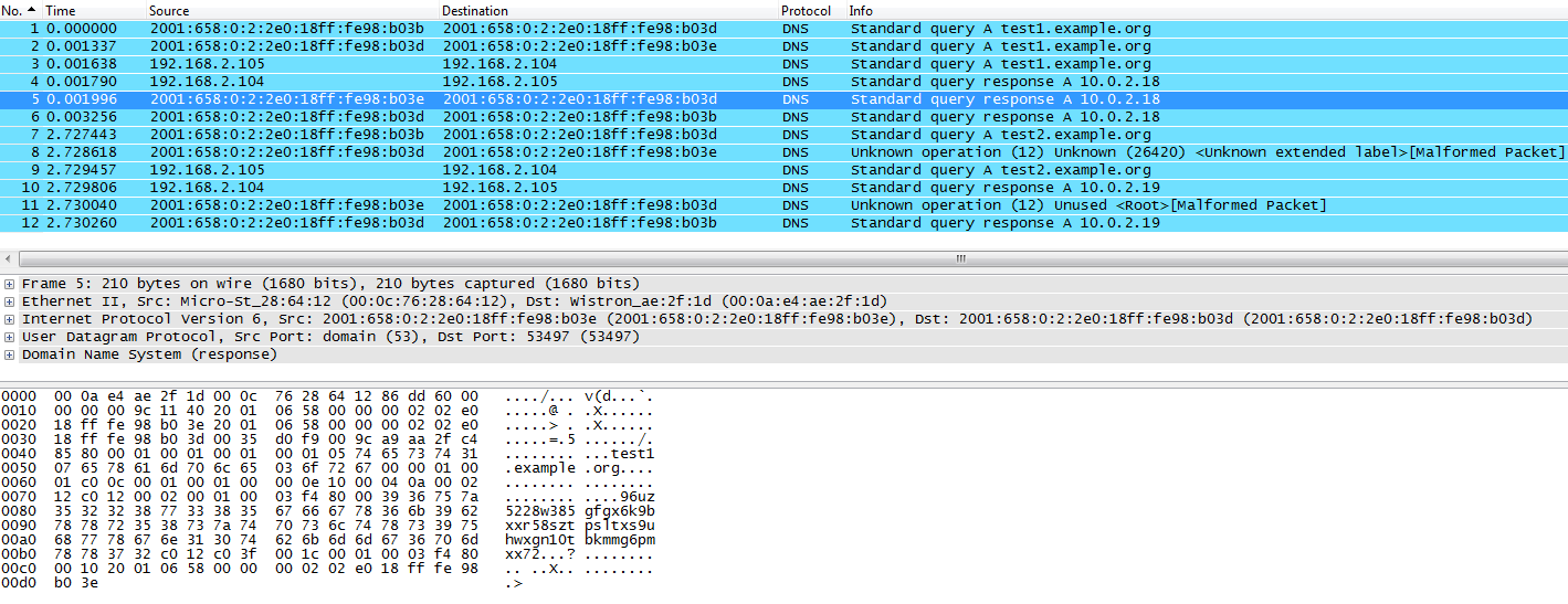TinyDNS durchsucht die Einträge in der Datei data.cdb und liefert als Antwort die IP- Adresse der DNS-Anfrage in diesem Beispiel 10.0.2.