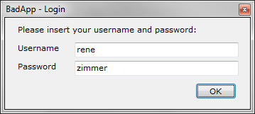 PROGRAMM-ARCHITEKTUR SELECT Fullname, Permission FROM tbllogin WHERE Username = '{0}' AND Pwd = '{1}'; Fullname = 'René Zimmer' Permission = 'Admin' SELECT Fullname, Permission