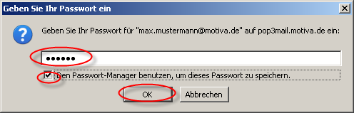 11. Stellen Sie sicher, dass im Bereich Einstellungen im Feld "Server" die korrekte Serveradresse smtpmail.motiva.de und im Feld Port die korrekte Portnummer 25 eingestellt sind.
