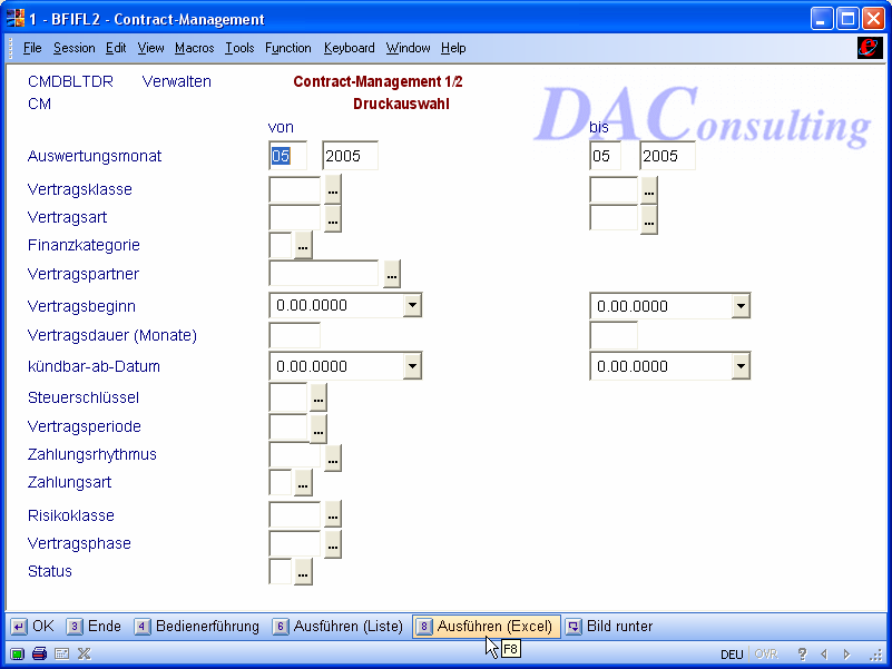 Report Manager: Druckauswahl