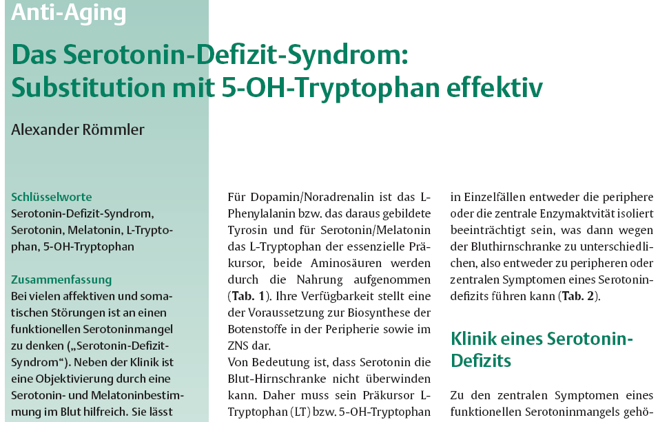 Serotonin Melatonin 2002 2002; 139-152 In: Römmler A, Wolf AS. (Hrsg.