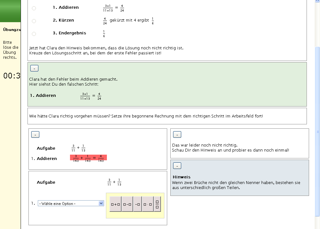 3.3 Implementierung der interaktiven Aufgabenelemente Die computergestützten TWTE-Aufgaben wurden um tutorielle Feedbackkomponenten erweitert [EN08].