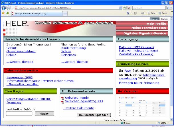 Ausblick Bürger Portal Business Portal