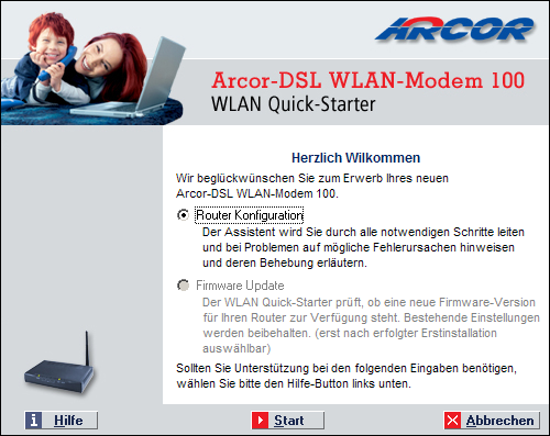 Grundeinstellungen 4 5. Der WLAN Quick-Starter öffnet mit dem Hinweis, dass Sie alle aktiven Firewalls auf dem Computer zunächst ausschalten sollen.