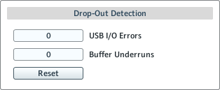 Erweiterte Konfiguration Ihres TRAKTOR AUDIO 2 Erweiterte Einstellungen unter Windows (Control-Panel) Drop-Out-Detection-Bereich Der Drop-Out-Detection-Bereich auf der Diagnositcs-Seite des